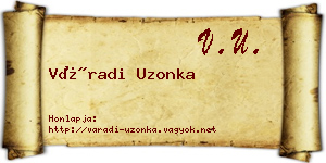 Váradi Uzonka névjegykártya